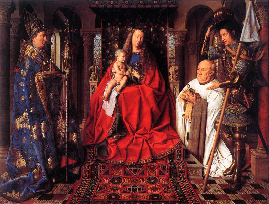 The Virgin Madonna of Canon van der Paele in Detail Jan van Eyck